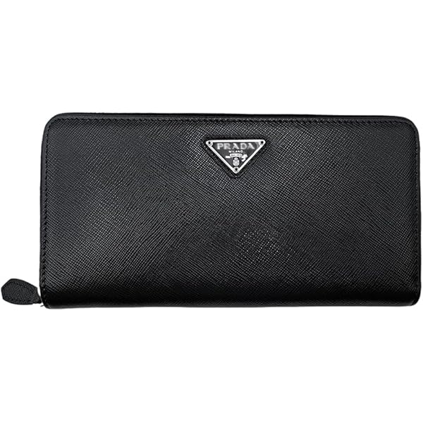 【美品】プラダ 長財布 サフィアーノトライアングル ラウンドジップ 1ML506 PRADA 新古品 プラダ サフィアーノ トライアングル ジップ